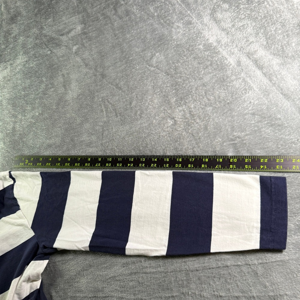 J.Crew Always Striped Long Sleeve Rugby Shirt Mens L Navy White - Picture 8 of 9